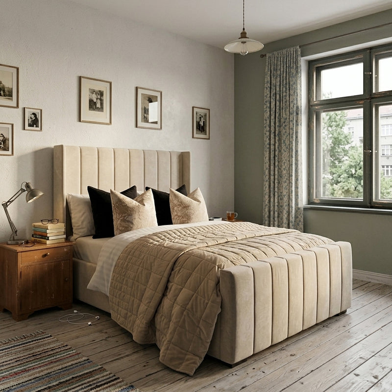 Panel wingback beds