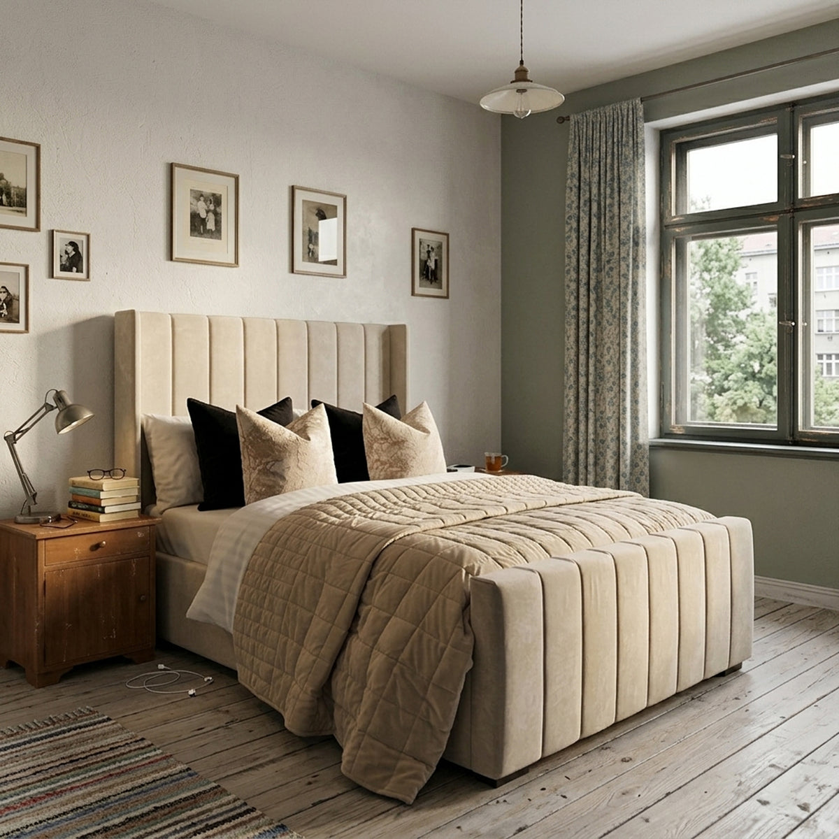 Panel wingback beds