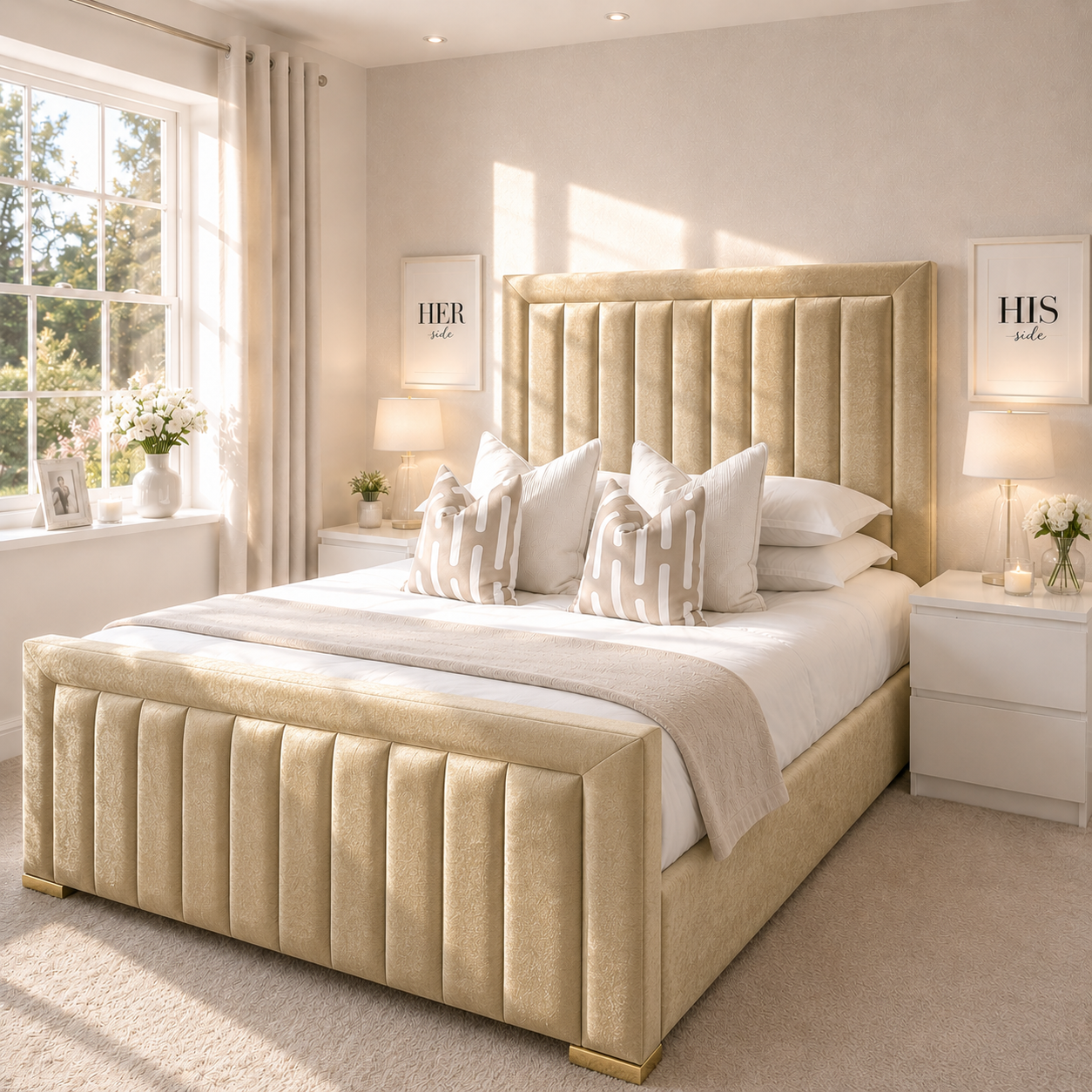 Bumper Line Bed | Upholstered Bed | All UK Sizes | Custom & Storage Options | Lowest Price Guarantee