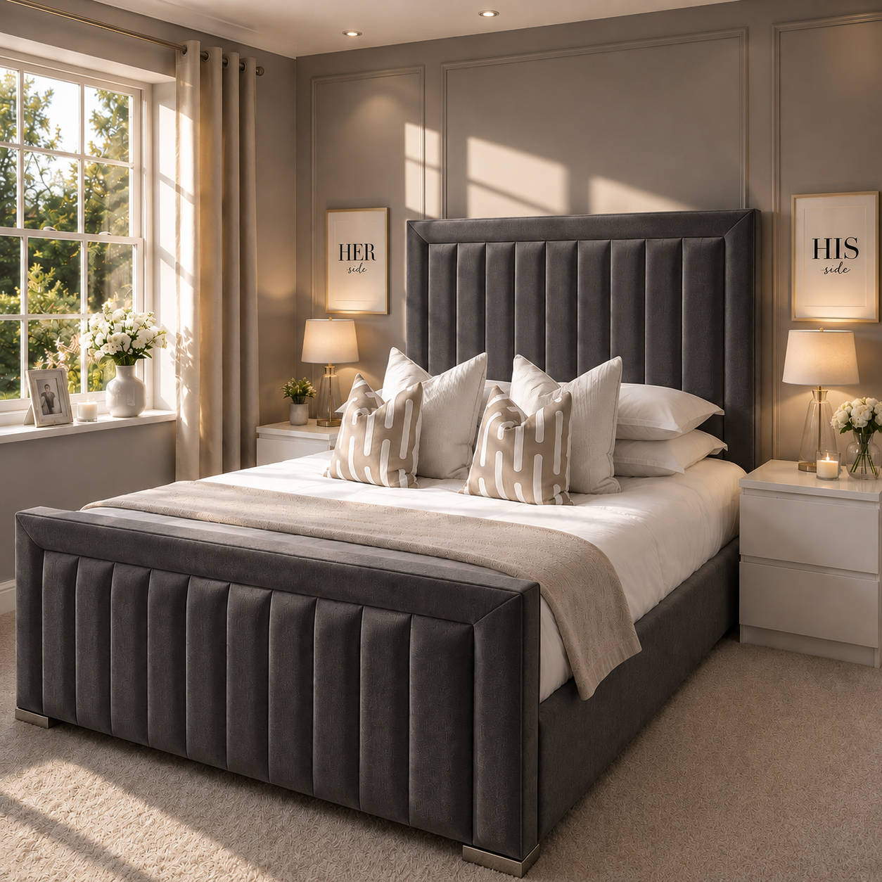 Bumper Line Bed | Upholstered Bed | All UK Sizes | Custom & Storage Options | Lowest Price Guarantee