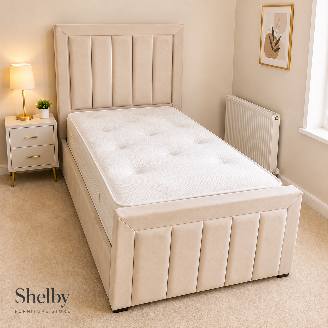 Bumper Line Bed | Upholstered Bed | All UK Sizes | Custom & Storage Options | Lowest Price Guarantee