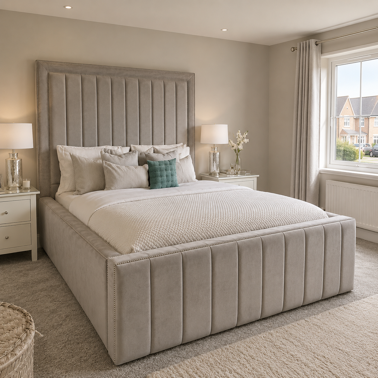 Elegant High Headboard Bed