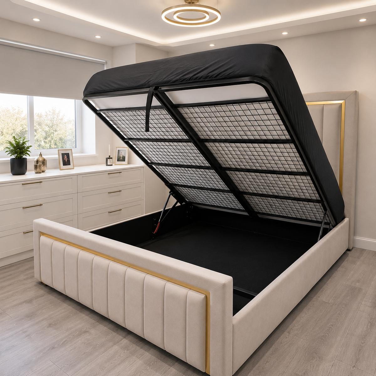 Full Metal Storage Bed !! With Optional Memory Foam Mattress