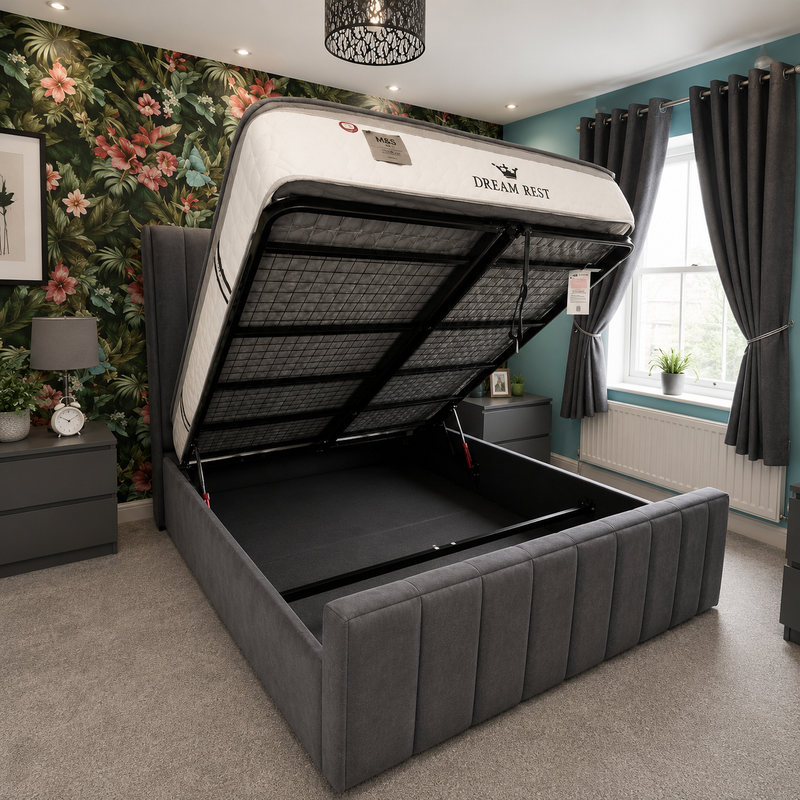 Full Metal Storage Bed !! With Optional Memory Foam Mattress