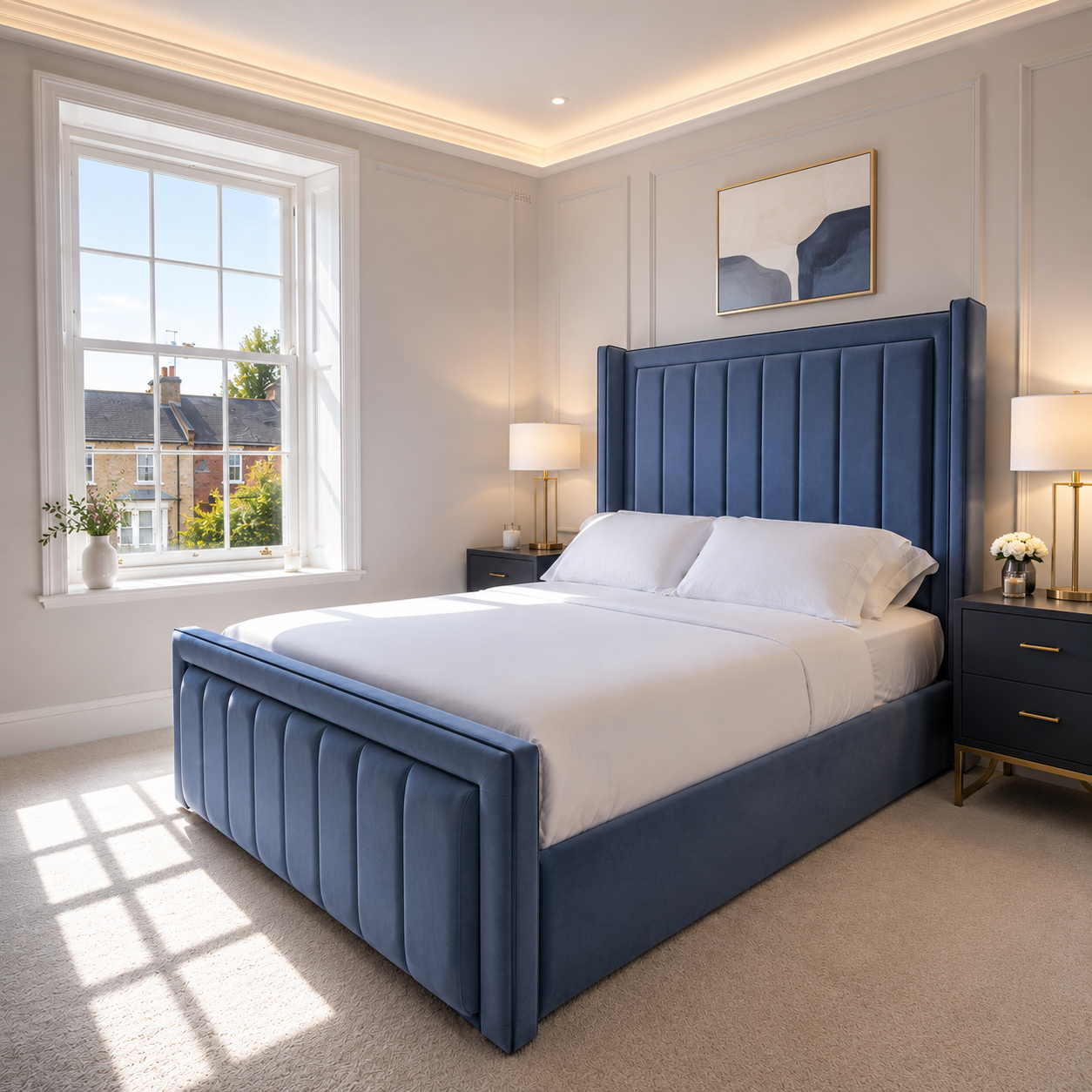 Gio Wing line Bed Bed with Headboard & Footboard