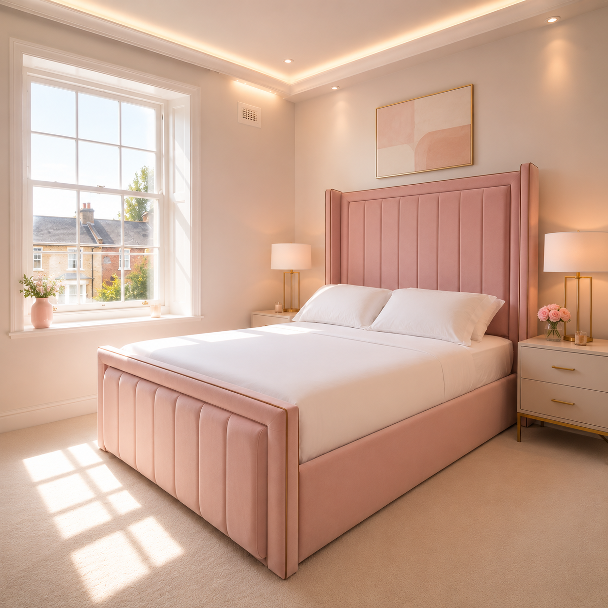 Gio Wing line Bed Bed with Headboard & Footboard