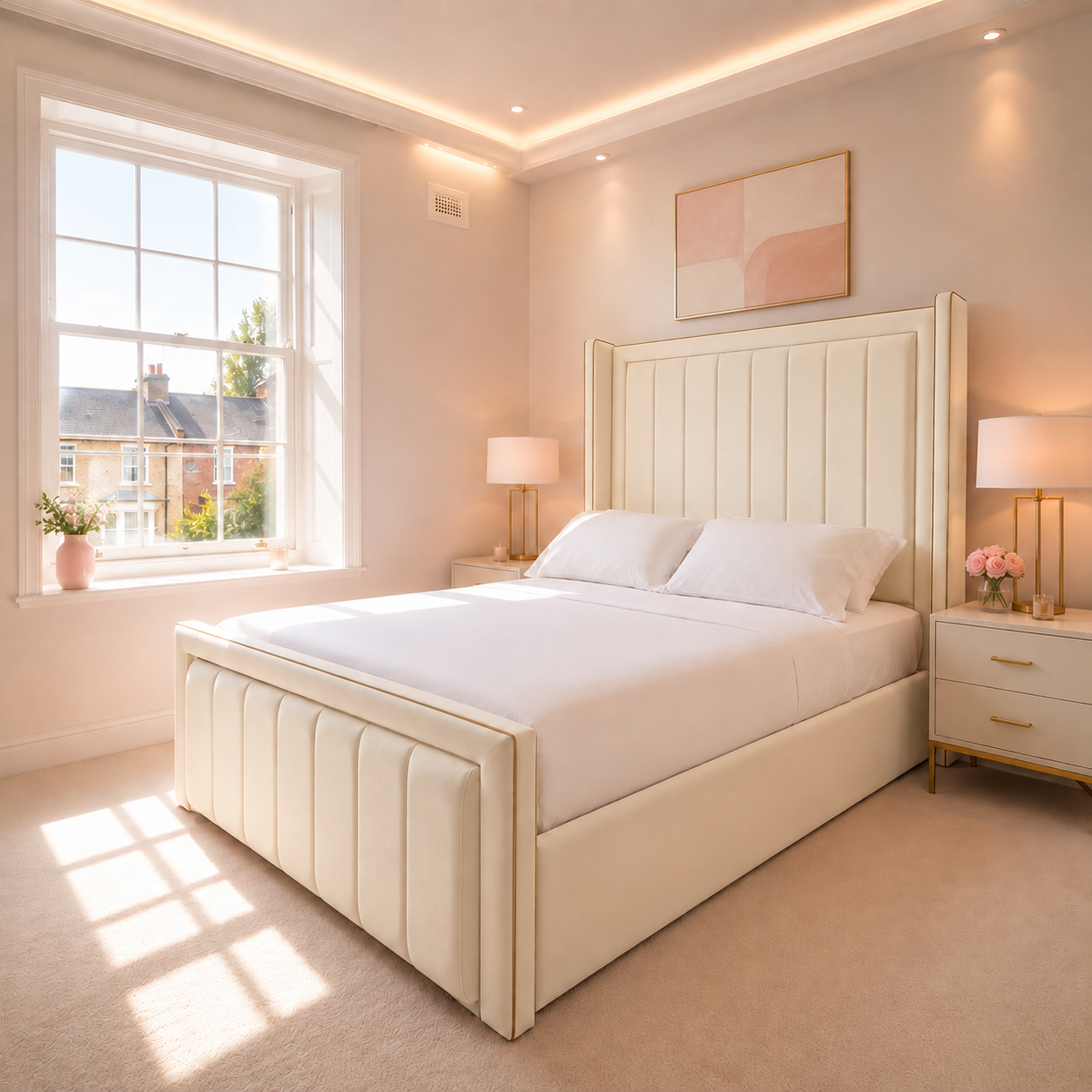 Gio Wing line Bed Bed with Headboard & Footboard
