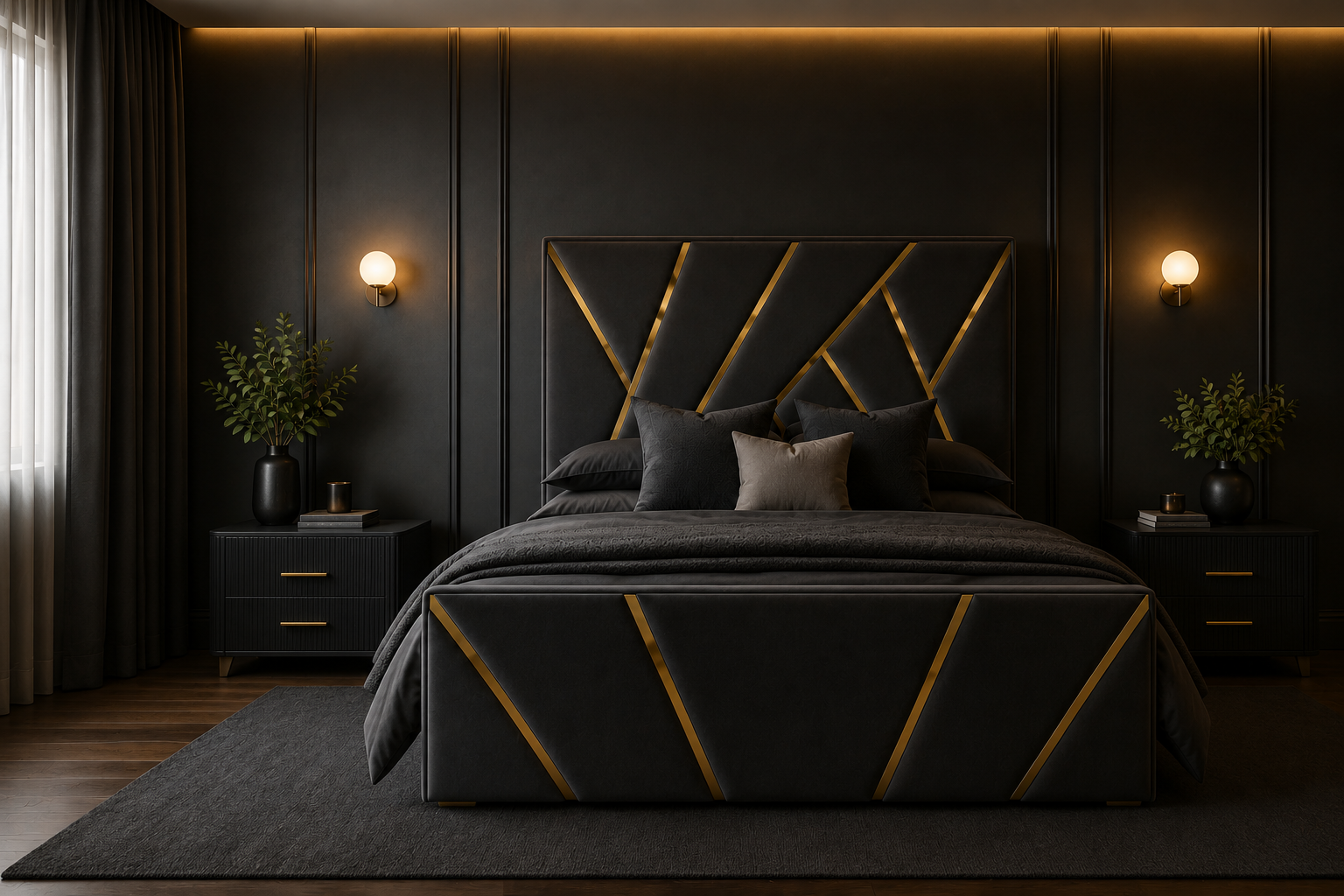 Luxury V Line Golden Strip Bed