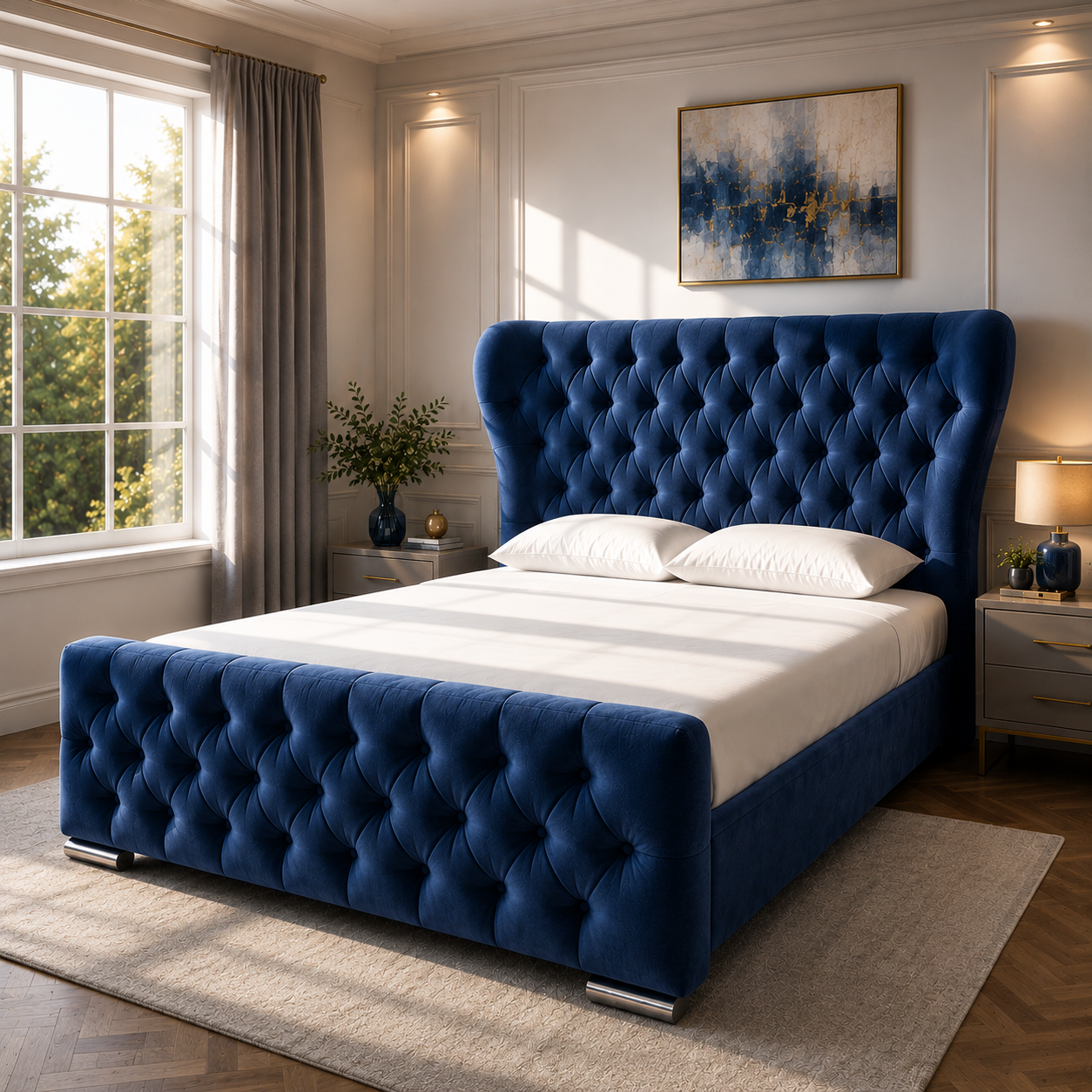 Oxford Wingback ││ Kendal Beds With Optional Storage and Memory Foam Mattress