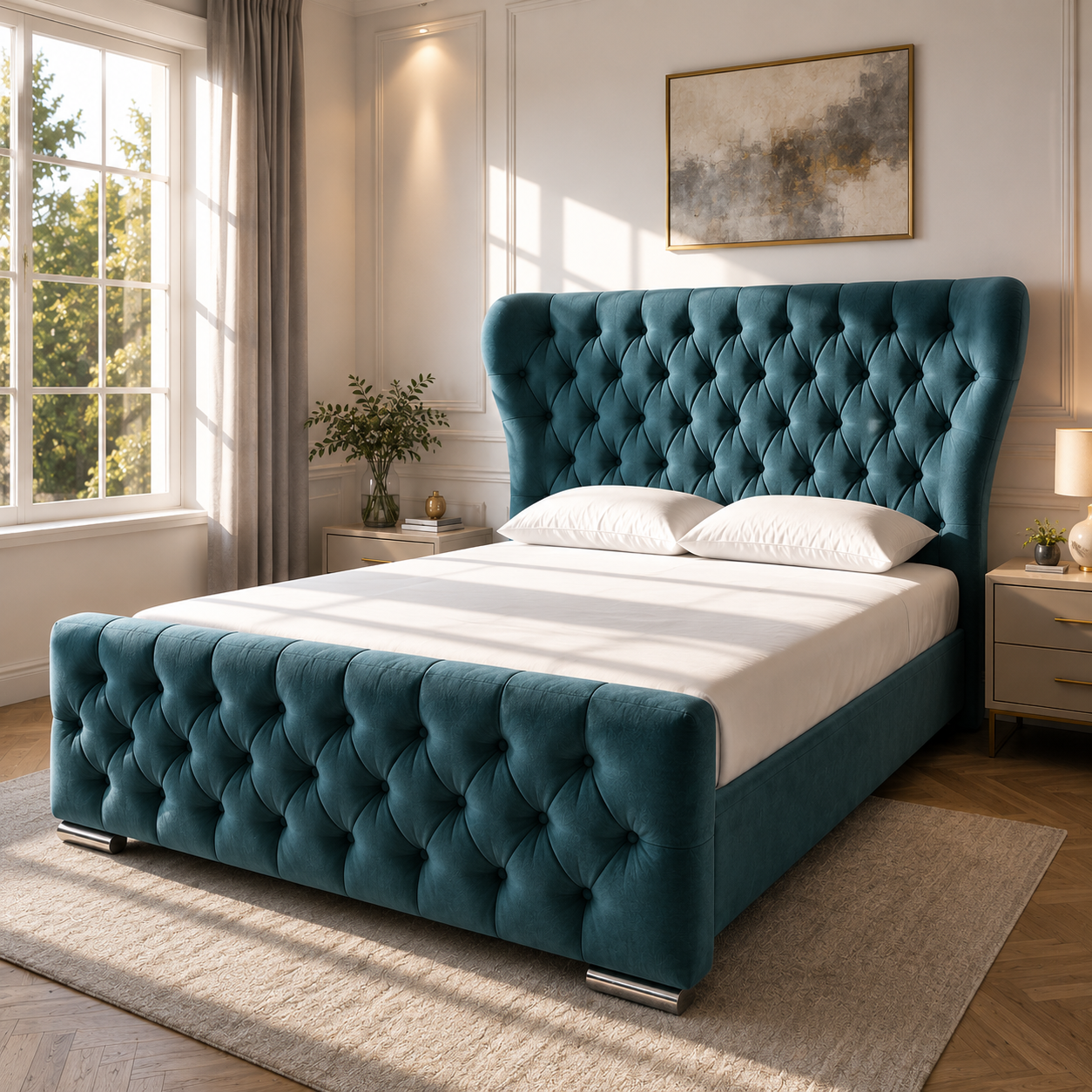 Oxford Wingback ││ Kendal Beds With Optional Storage and Memory Foam Mattress