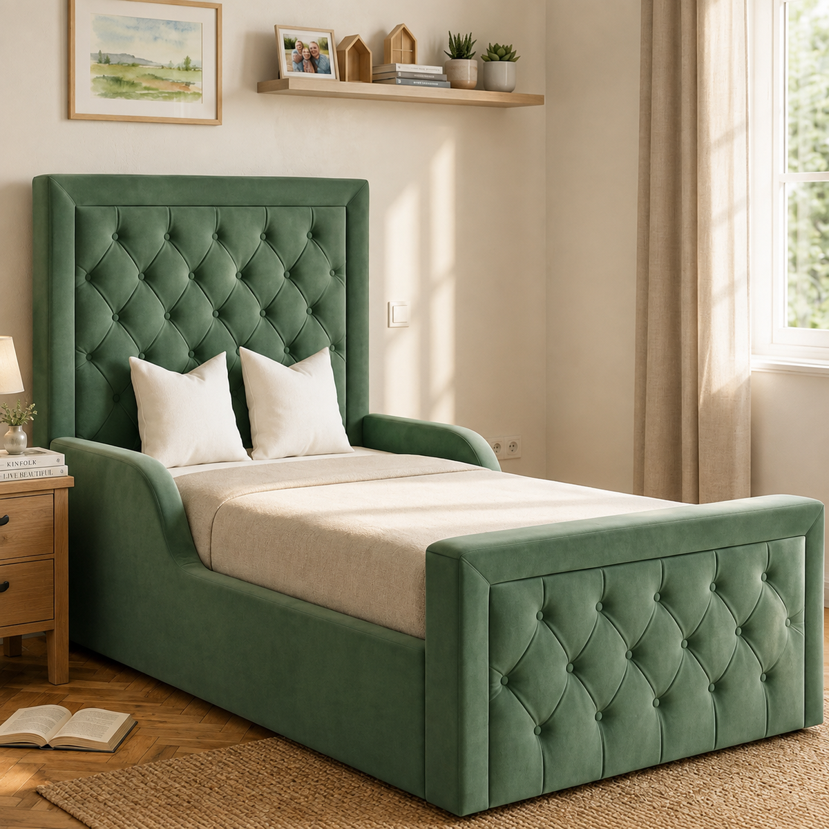 Kids Safety Bed with Side Rails – Comfortable, Secure & Stylish | Single Size