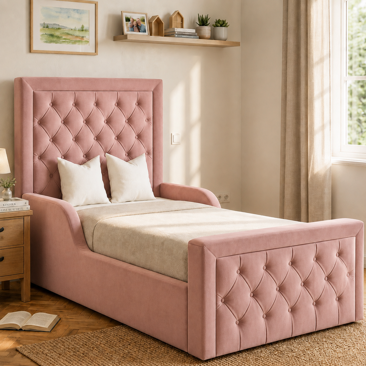 Kids Safety Bed with Side Rails – Comfortable, Secure & Stylish | Single Size