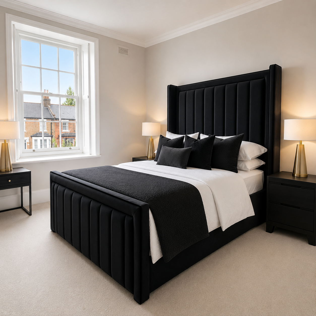 Gio Wing line Bed Bed with Headboard & Footboard