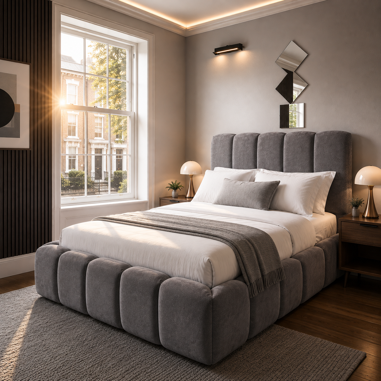 Cloud Bed In Teddy Fabric Material