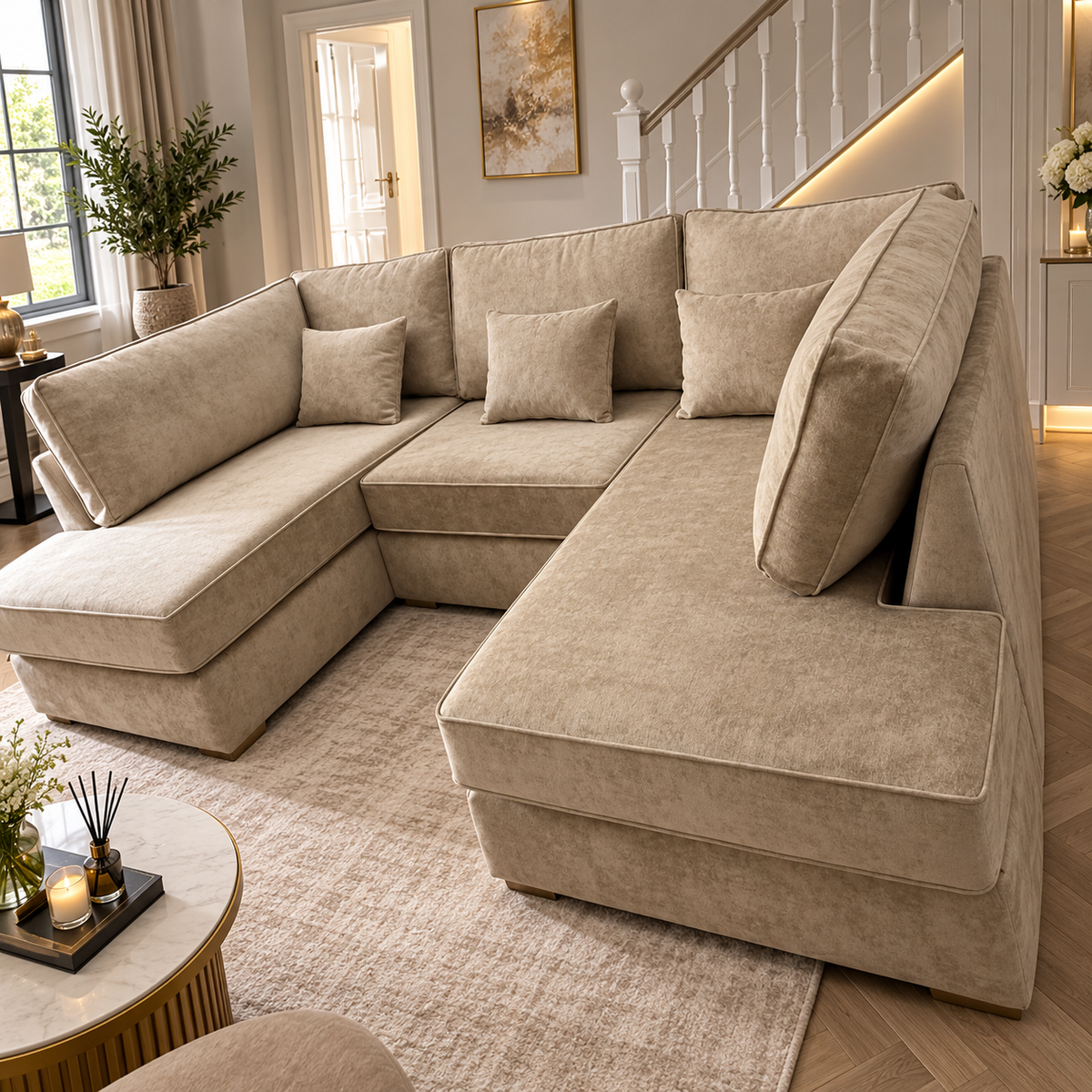 U-Shape Sofa – Luxury Modern Corner Sofa with Spacious Seating