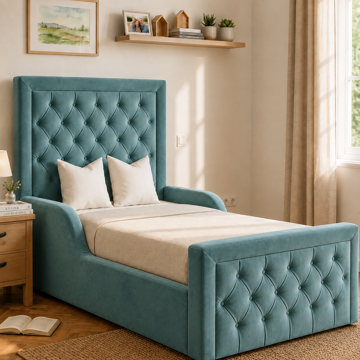 Kids Safety Bed with Side Rails – Comfortable, Secure & Stylish | Single Size